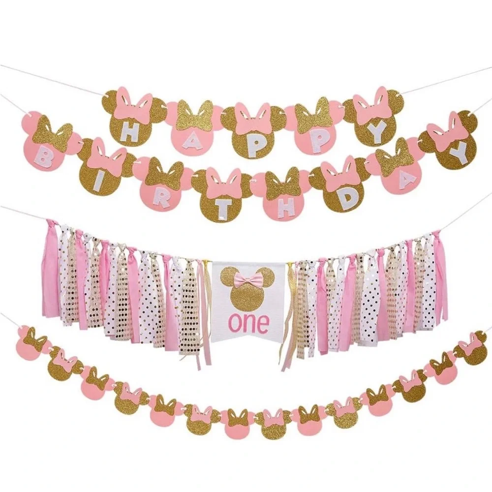🎂Minnie Mouse Themed Birthday Decorations/Banner